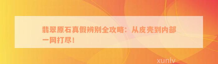 翡翠原石真假辨别全攻略：从皮壳到内部一网打尽！