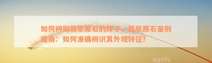 如何辨别翡翠原石的样子，翡翠原石鉴别指南：如何准确辨识其外观特征？