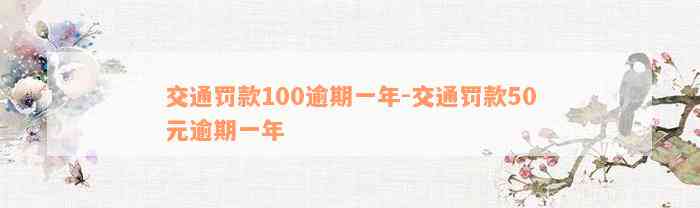 交通罚款100逾期一年-交通罚款50元逾期一年