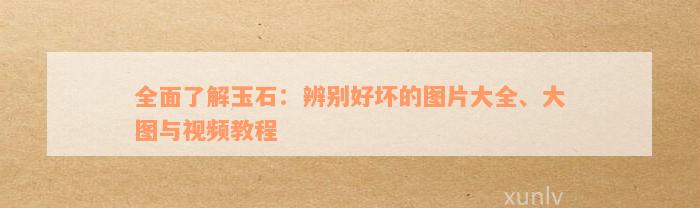 全面了解玉石：辨别好坏的图片大全、大图与视频教程