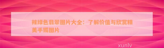 辣绿色翡翠图片大全：了解价值与欣赏精美手镯图片