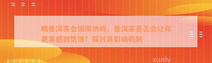 喝普洱茶会饿得快吗，普洱茶是否会让你更易感到饥饿？探讨其影响机制