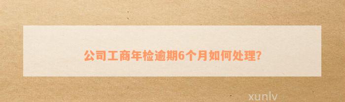 公司工商年检逾期6个月如何处理？