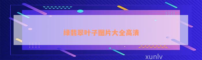 绿翡翠叶子图片大全高清