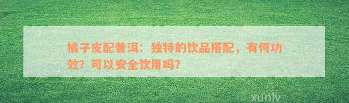 橘子皮配普洱：独特的饮品搭配，有何功效？可以安全饮用吗？