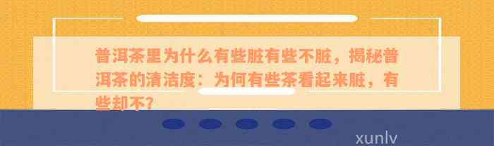 普洱茶里为什么有些脏有些不脏，揭秘普洱茶的清洁度：为何有些茶看起来脏，有些却不？