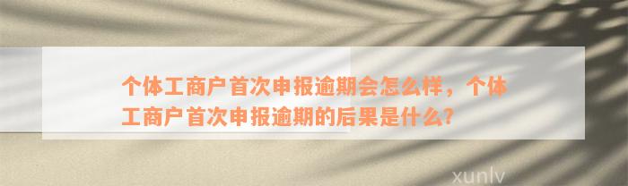 个体工商户首次申报逾期会怎么样，个体工商户首次申报逾期的后果是什么？