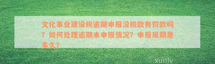 文化事业建设税逾期申报没税款有罚款吗？如何处理逾期未申报情况？申报周期是多久？