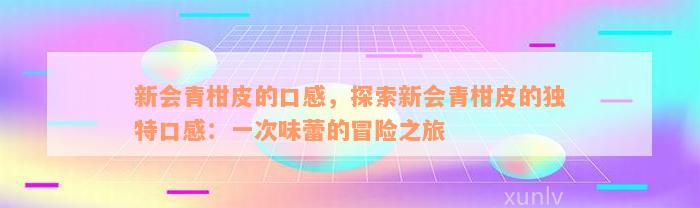 新会青柑皮的口感，探索新会青柑皮的独特口感：一次味蕾的冒险之旅