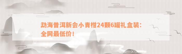 勐海普洱新会小青柑24颗6罐礼盒装：全网最低价！