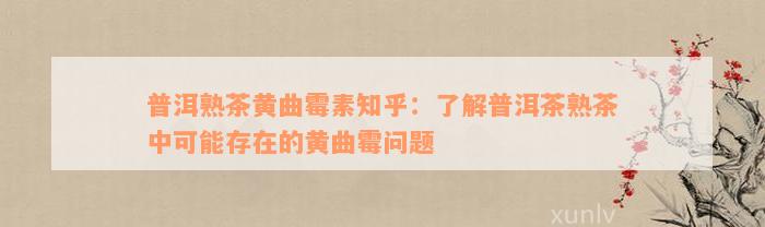 普洱熟茶黄曲霉素知乎：了解普洱茶熟茶中可能存在的黄曲霉问题