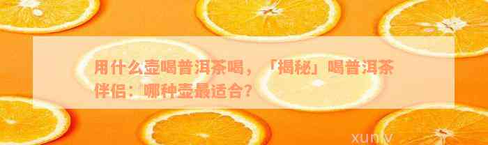 用什么壶喝普洱茶喝，「揭秘」喝普洱茶伴侣：哪种壶最适合？