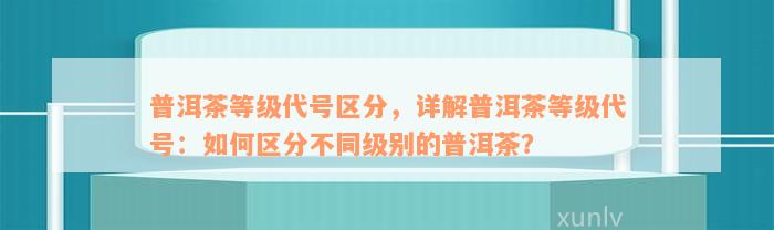 普洱茶等级代号区分，详解普洱茶等级代号：如何区分不同级别的普洱茶？