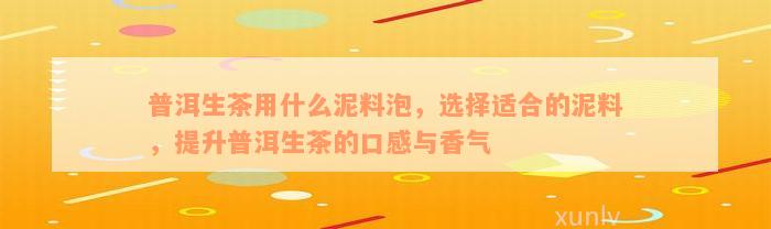 普洱生茶用什么泥料泡，选择适合的泥料，提升普洱生茶的口感与香气