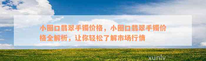 小圈口翡翠手镯价格，小圈口翡翠手镯价格全解析，让你轻松了解市场行情