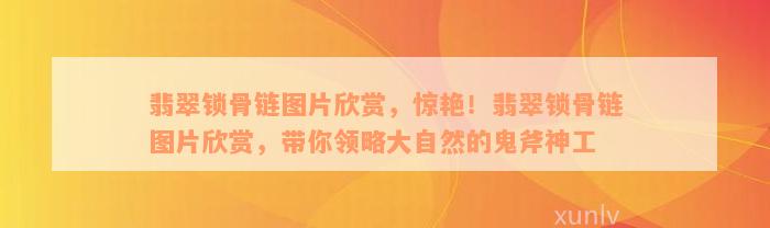 翡翠锁骨链图片欣赏，惊艳！翡翠锁骨链图片欣赏，带你领略大自然的鬼斧神工