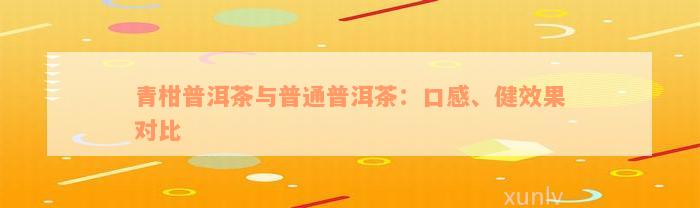 青柑普洱茶与普通普洱茶：口感、健效果对比