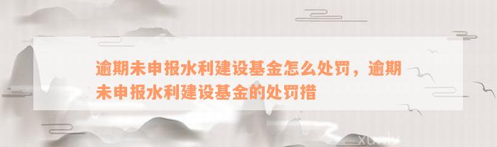 逾期未申报水利建设基金怎么处罚，逾期未申报水利建设基金的处罚措