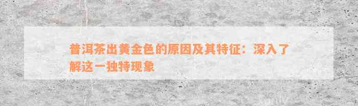 普洱茶出黄金色的原因及其特征：深入了解这一独特现象