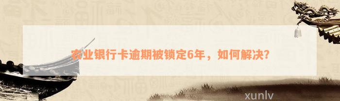 农业银行卡逾期被锁定6年，如何解决？