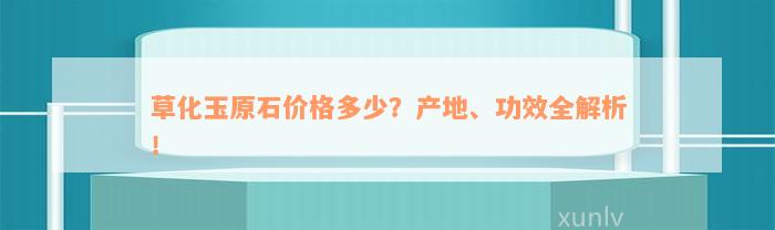 草化玉原石价格多少？产地、功效全解析！