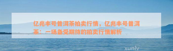 亿兆丰号普洱茶拍卖行情，亿兆丰号普洱茶：一场备受期待的拍卖行情解析