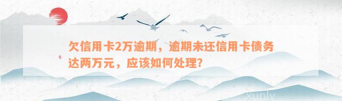 欠信用卡2万逾期，逾期未还信用卡债务达两万元，应该如何处理？