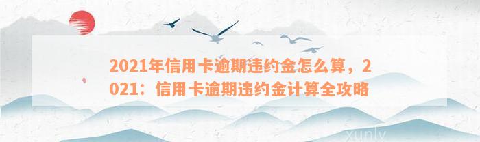 2021年信用卡逾期违约金怎么算，2021：信用卡逾期违约金计算全攻略