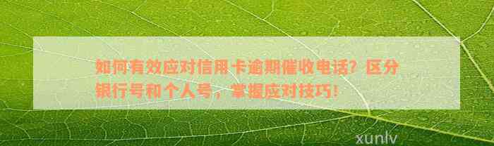 如何有效应对信用卡逾期催收电话？区分银行号和个人号，掌握应对技巧！