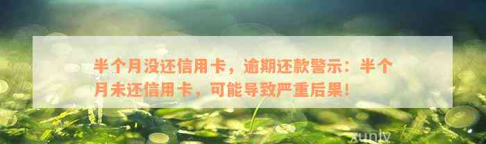 半个月没还信用卡，逾期还款警示：半个月未还信用卡，可能导致严重后果！