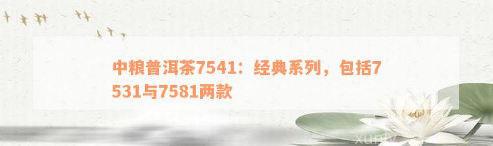 中粮普洱茶7541：经典系列，包括7531与7581两款