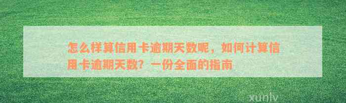 怎么样算信用卡逾期天数呢，如何计算信用卡逾期天数？一份全面的指南