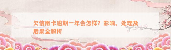 欠信用卡逾期一年会怎样？影响、处理及后果全解析