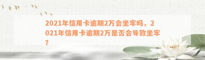 2021年信用卡逾期2万会坐牢吗，2021年信用卡逾期2万是否会导致坐牢？