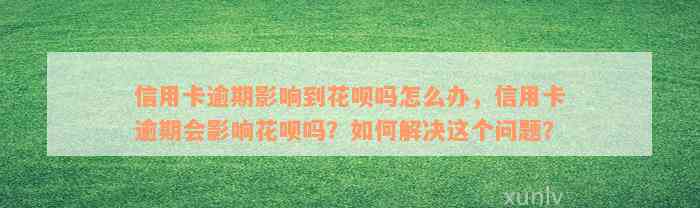 信用卡逾期影响到花呗吗怎么办，信用卡逾期会影响花呗吗？如何解决这个问题？