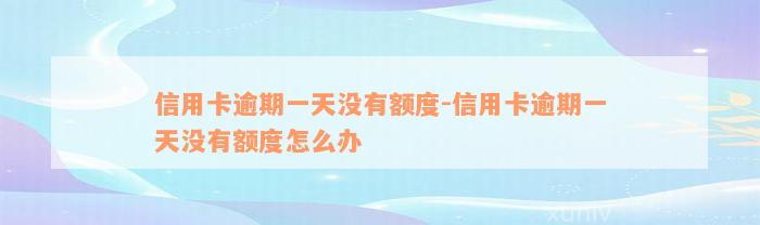 信用卡逾期一天没有额度-信用卡逾期一天没有额度怎么办