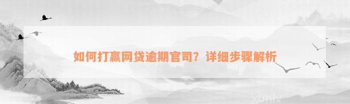 如何打赢网贷逾期官司？详细步骤解析