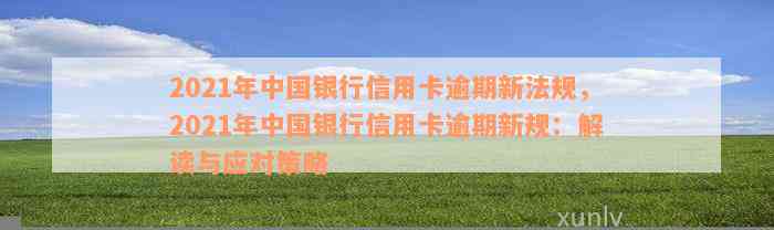 2021年中国银行信用卡逾期新法规，2021年中国银行信用卡逾期新规：解读与应对策略