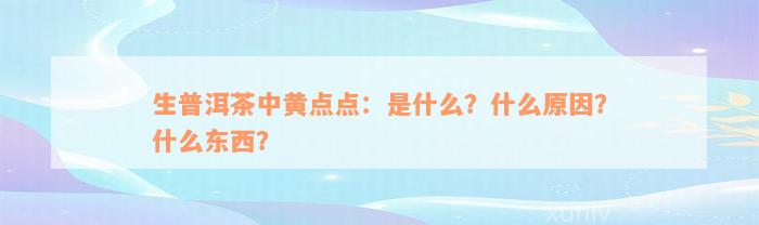 生普洱茶中黄点点：是什么？什么原因？什么东西？