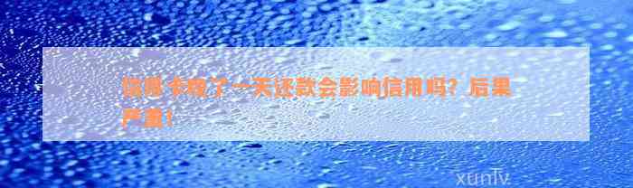 信用卡晚了一天还款会影响信用吗？后果严重！