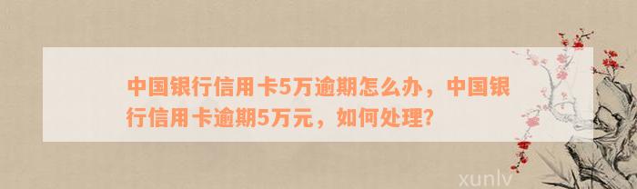 中国银行信用卡5万逾期怎么办，中国银行信用卡逾期5万元，如何处理？