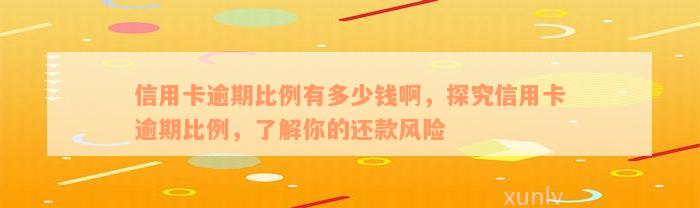 信用卡逾期比例有多少钱啊，探究信用卡逾期比例，了解你的还款风险