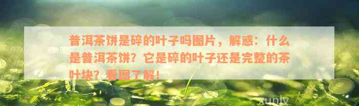 普洱茶饼是碎的叶子吗图片，解惑：什么是普洱茶饼？它是碎的叶子还是完整的茶叶块？看图了解！