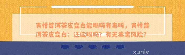 青柑普洱茶皮变白能喝吗有毒吗，青柑普洱茶皮变白：还能喝吗？有无毒害风险？