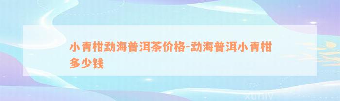 小青柑勐海普洱茶价格-勐海普洱小青柑多少钱