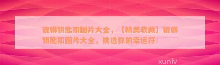 貔貅钥匙扣图片大全，【精美收藏】貔貅钥匙扣图片大全，挑选你的幸运符！