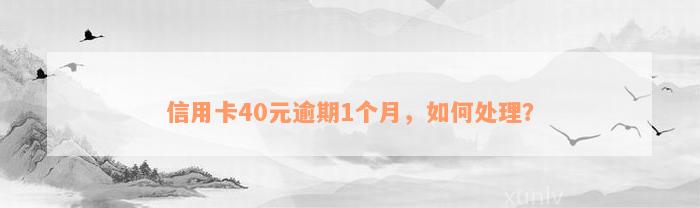 信用卡40元逾期1个月，如何处理？