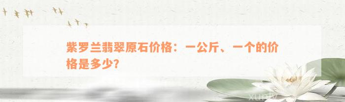 紫罗兰翡翠原石价格：一公斤、一个的价格是多少？