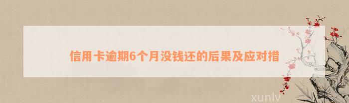 信用卡逾期6个月没钱还的后果及应对措