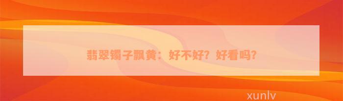 翡翠镯子飘黄：好不好？好看吗？